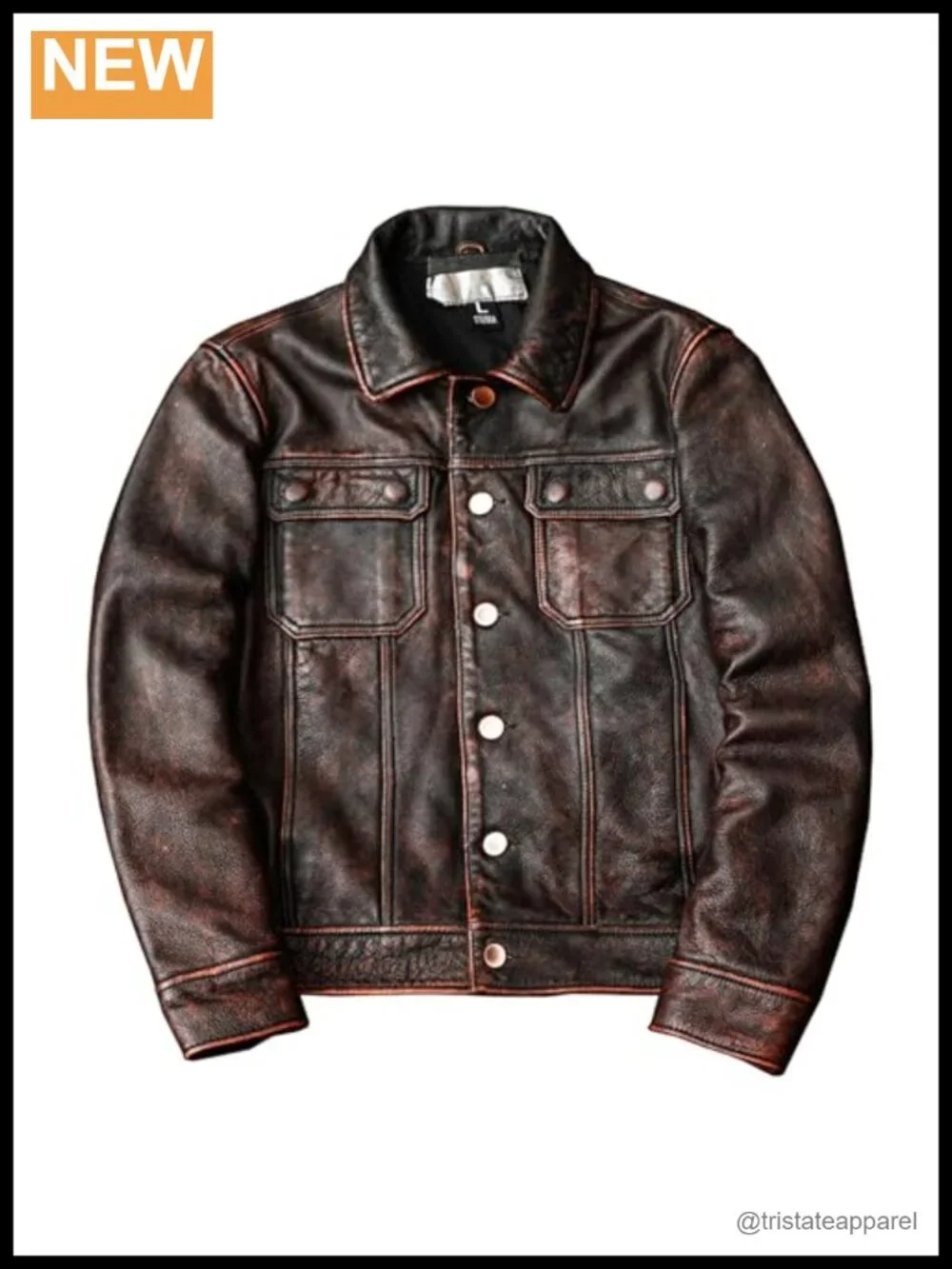 Genuine Leather Jacket Handcrafted Vintage Cowhide Coat